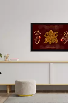 eCraftIndia Lord Ganesha Satin Matt Texture UV Art Painting
