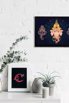 eCraftIndia Lord Ganesha Satin Matt Texture UV Art Painting