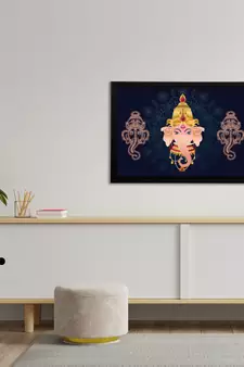 eCraftIndia Lord Ganesha Satin Matt Texture UV Art Painting