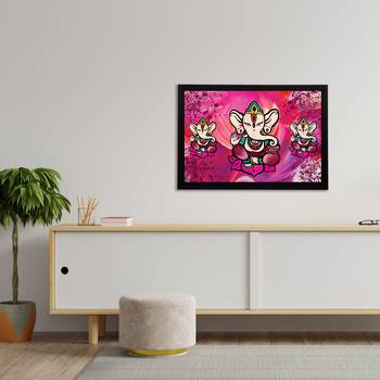 eCraftIndia Lord Ganesha Satin Matt Texture UV Art Painting 3