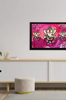 eCraftIndia Lord Ganesha Satin Matt Texture UV Art Painting