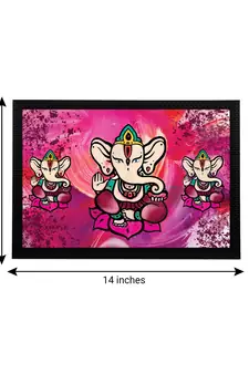 eCraftIndia Lord Ganesha Satin Matt Texture UV Art Painting