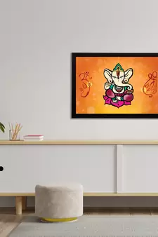 eCraftIndia Lord Ganesha Satin Matt Texture UV Art Painting