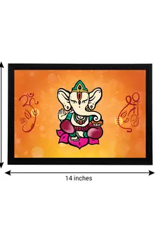 eCraftIndia Lord Ganesha Satin Matt Texture UV Art Painting