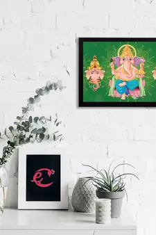 eCraftIndia Lord Ganesha Satin Matt Texture UV Art Painting
