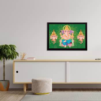 eCraftIndia Lord Ganesha Satin Matt Texture UV Art Painting 3