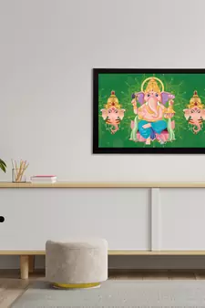 eCraftIndia Lord Ganesha Satin Matt Texture UV Art Painting