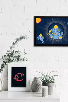 eCraftIndia Lord Ganesha Satin Matt Texture UV Art Painting
