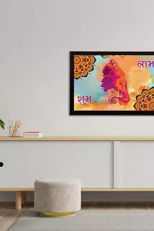 eCraftIndia Lord Ganesha Satin Matt Texture UV Art Painting