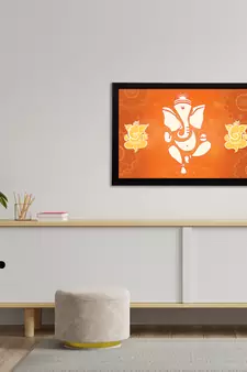 eCraftIndia Lord Ganesha Satin Matt Texture UV Art Painting
