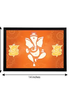 eCraftIndia Lord Ganesha Satin Matt Texture UV Art Painting