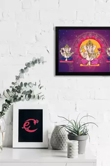 eCraftIndia Lord Ganesha Satin Matt Texture UV Art Painting