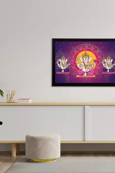 eCraftIndia Lord Ganesha Satin Matt Texture UV Art Painting