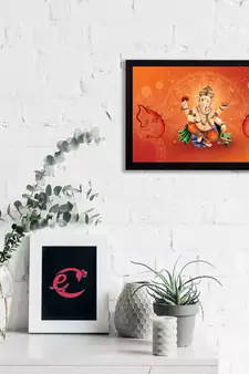 eCraftIndia Lord Ganesha Satin Matt Texture UV Art Painting