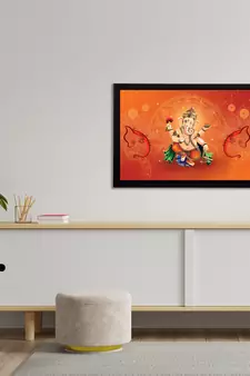 eCraftIndia Lord Ganesha Satin Matt Texture UV Art Painting