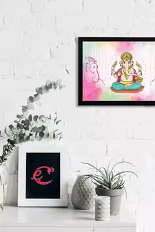 eCraftIndia Lord Ganesha Satin Matt Texture UV Art Painting