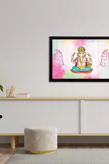 eCraftIndia Lord Ganesha Satin Matt Texture UV Art Painting