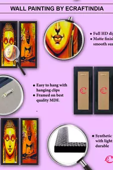eCraftIndia Lord Ganesha Satin Matt Texture UV Art Painting