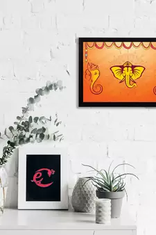 eCraftIndia Lord Ganesha Satin Matt Texture UV Art Painting