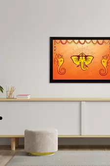 eCraftIndia Lord Ganesha Satin Matt Texture UV Art Painting