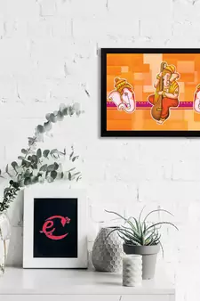 eCraftIndia Lord Ganesha Satin Matt Texture UV Art Painting