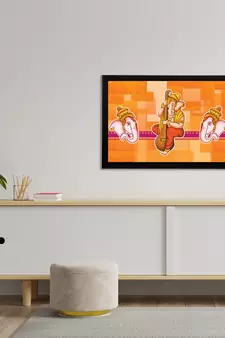 eCraftIndia Lord Ganesha Satin Matt Texture UV Art Painting