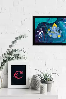 eCraftIndia Lord Ganesha Satin Matt Texture UV Art Painting