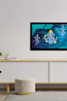 eCraftIndia Lord Ganesha Satin Matt Texture UV Art Painting