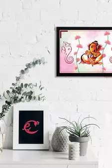 eCraftIndia Lord Ganesha Satin Matt Texture UV Art Painting