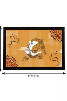 eCraftIndia Lord Ganesha Satin Matt Texture UV Art Painting