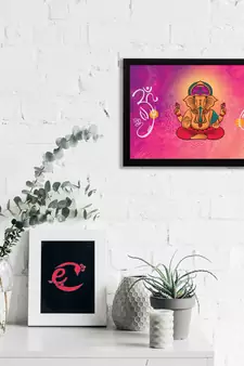 eCraftIndia Lord Ganesha Satin Matt Texture UV Art Painting