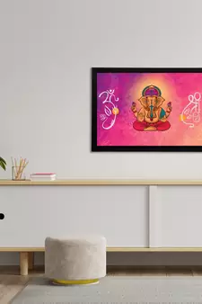 eCraftIndia Lord Ganesha Satin Matt Texture UV Art Painting