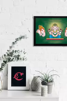 eCraftIndia Lord Ganesha Satin Matt Texture UV Art Painting