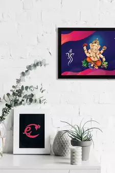 eCraftIndia Lord Ganesha Satin Matt Texture UV Art Painting