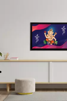 eCraftIndia Lord Ganesha Satin Matt Texture UV Art Painting