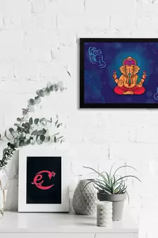 eCraftIndia Lord Ganesha Satin Matt Texture UV Art Painting