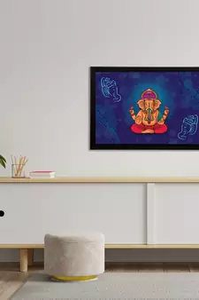 eCraftIndia Lord Ganesha Satin Matt Texture UV Art Painting