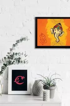 eCraftIndia Lord Ganesha Satin Matt Texture UV Art Painting