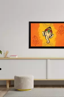 eCraftIndia Lord Ganesha Satin Matt Texture UV Art Painting