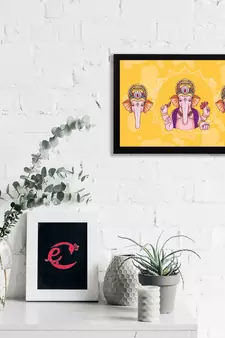 eCraftIndia Lord Ganesha Satin Matt Texture UV Art Painting
