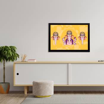 eCraftIndia Lord Ganesha Satin Matt Texture UV Art Painting 3