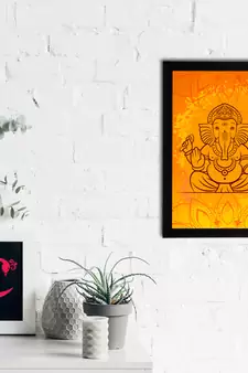 eCraftIndia Lord Ganesha Satin Matt Texture UV Art Painting