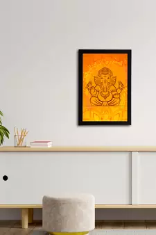 eCraftIndia Lord Ganesha Satin Matt Texture UV Art Painting