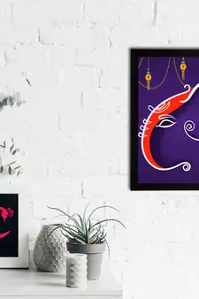 eCraftIndia Lord Ganesha Satin Matt Texture UV Art Painting