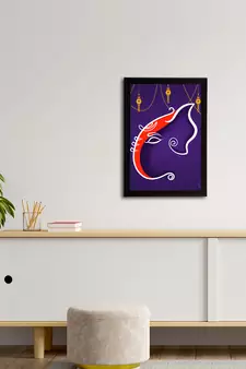 eCraftIndia Lord Ganesha Satin Matt Texture UV Art Painting