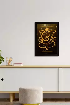 eCraftIndia Lord Ganesha Satin Matt Texture UV Art Painting