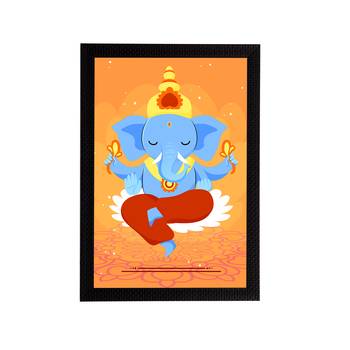 eCraftIndia Lord Ganesha Satin Matt Texture UV Art Painting 1