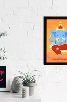 eCraftIndia Lord Ganesha Satin Matt Texture UV Art Painting