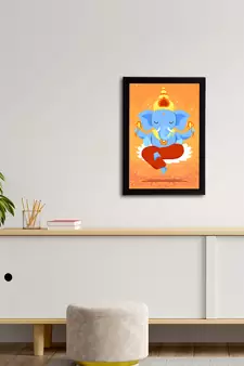 eCraftIndia Lord Ganesha Satin Matt Texture UV Art Painting