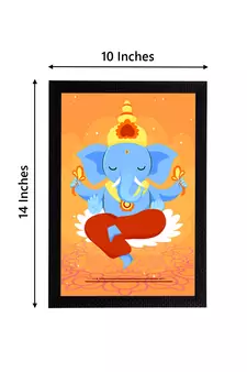 eCraftIndia Lord Ganesha Satin Matt Texture UV Art Painting
